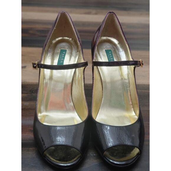 VALEA Firenze "Felice" Pump Shoes Wine/Black Patent Leather Size 38 (7US) - Picture 2 of 7